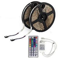 10M 5050 RGB LED Flexible Strip Light Non-waterproof DC 12V 600LEDs with 44Key IR Remote Controller Kit