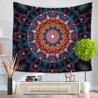 130*150cm Indian Mandala Home Polyester Wall Hanging Tapestry Decor Art Colorful Painting Bedspread Beach Towel Picnic Blanket Table Cloth Carpet