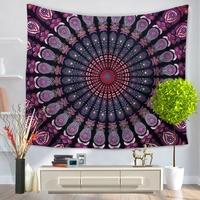 130*150cm Indian Mandala Home Polyester Wall Hanging Tapestry Decor Art Colorful Painting Bedspread Beach Towel Picnic Blanket Table Cloth Carpet