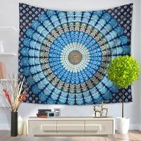 130*150cm Indian Mandala Home Polyester Wall Hanging Tapestry Decor Art Colorful Painting Bedspread Beach Towel Picnic Blanket Table Cloth Carpet