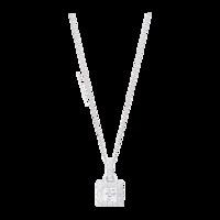 18ct White Gold 0.49ct Diamond Princess Cut Halo Pendant