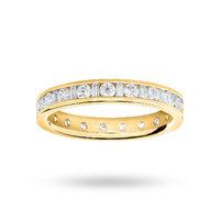 18 Carat Yellow Gold 1.00 Carat Dot Dash Channel Set Full Eternity Ring