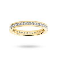 18 Carat Yellow Gold 1.00 Carat Princess Cut Channel Set Full Eternity Ring