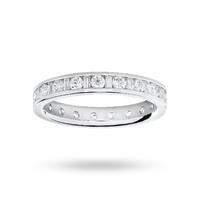 18 Carat White Gold 1.00 Carat Dot Dash Channel Set Full Eternity Ring