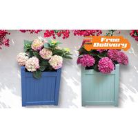 2 x Hardwood Painted Planters - 2 Colours