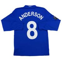 2008-09 Manchester United CL Third L/S Shirt Anderson #8 S