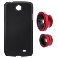 3-in-1 Phone Photo Lens 180° Fisheye 0.67X Wide Angle 10X Macro Set with Case for Samsung Galaxy S4