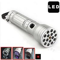 3-in-1 Multifunction 15-LED Flashlight (100LM, 3x10440, Silver)