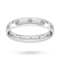 3mm 0.33 Carat Total Weight Twelve Stone Brilliant Cut Rub Over Diamond Set Wedding Ring in 18 Carat White Gold