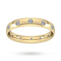 3mm 0.33 Carat Total Weight Twelve Stone Brilliant Cut Rub Over Diamond Set Wedding Ring in 18 Carat Yellow Gold