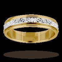 4mm Ladies diamond cut wedding band in 18 carat yellow gold