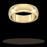 6mm D Shape Heavy Wedding Ring In 18 Carat Yellow Gold