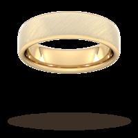 6mm Slight Court Extra Heavy diagonal matt finish Wedding Ring in 9 Carat Yellow Gold - Ring Size Q