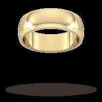 7mm D Shape Heavy Wedding Ring in 18 Carat Yellow Gold