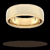 7mm Slight Court Extra Heavy diagonal matt finish Wedding Ring in 18 Carat Yellow Gold - Ring Size S