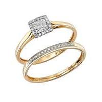 9 Carat Yellow Gold Two Piece Ring Set