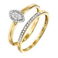 9 Carat Yellow Gold Two Piece Ring Set