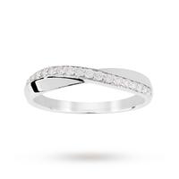 9ct White Gold Cross Over 0.20ct Diamond Ring