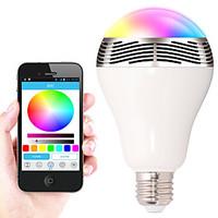 9W E27 LED APP Smart Bluetooth music bulbs  30 SMD 5050 500LM lm RGB Bluetooth / Dimmable /  AC 220-240 V 1 pcs