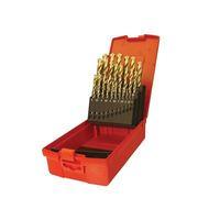 A095 Set 204 HSS TiN Coated Jobber Drill Set of 25 1.0-13.0 x 0.5mm