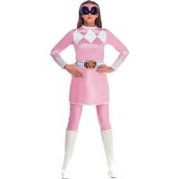 Adult Women's Classic Mighty Morphin Pink Power Ranger Fancy Dress Costume SMALL