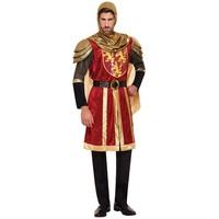 Adult Mens Red Knight Crusader Royal Armour Fancy Dress Lannister Lion Costume Medieval Arthur Dragon King Game Lord Outfit