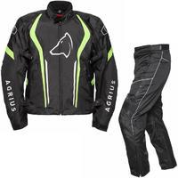 Agrius Phoenix Motorcycle Jacket & Hydra Trousers Black Hi-Vis Black Kit - Standard Leg