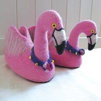 ALICE THE FLAMINGO ADULT SLIPPERS - UK Size 5 - 6 (Euro 38/39)