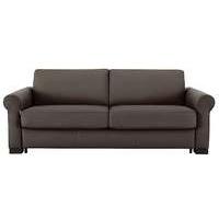 Alcova 3 Seater Leather Sofa Bed with Scroll Arms