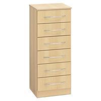 Alaska 6 Drawer Narrow Chest Walnut