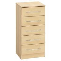 Alaska 5 Drawer Narrow Chest Beech