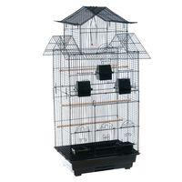 Amilo Cockatiel & Large Parakeet Cage - Black: 54 x 46 x 101 cm (L x W x H)