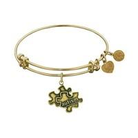 Antique Smooth Finish Brass Generation Rescue Autism Angelica Bangle Bracelet