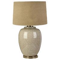 Anora Table Lamp CeramicNickel Stone Linen Shade