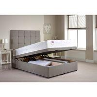 Appian Ottoman Divan Bed and Mattress Set Silver Chenille Fabric Double 4ft 6