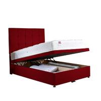 Appian Ottoman Divan Bed and Mattress Set Raspberry Chenille Fabric Double 4ft 6