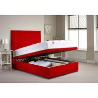 Appian Ottoman Divan Bed and Mattress Set Red Chenille Fabric Double 4ft 6