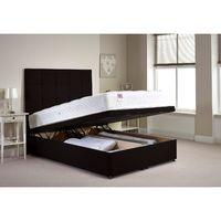 Appian Ottoman Divan Bed and Mattress Set Black Chenille Fabric Super King 6ft