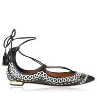 AQUAZZURA Christy Embroidered Ballet Flats