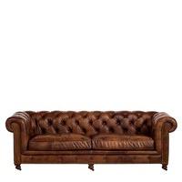 Asquith Leather 3 Seater Chesterfield Sofa