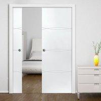 Aster White Double Pocket Doors