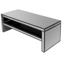 Austen Mirrored TV Stand Rectangular In Titanium