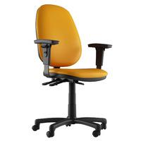 Ava Faux Leather 3 Lever Task Chair Orange 1D Adjustable Arms