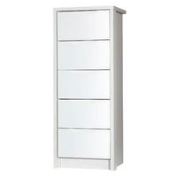 Avola Cream Gloss 5 Drawer Tallboy Chest