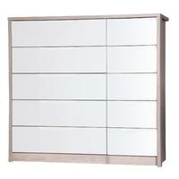 Avola Cream Gloss 5 Drawer Double Chest