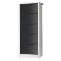 Avola Grey Gloss 5 Drawer Tallboy Chest