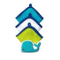 Baby Ono Velour Washcloths 3pcs with Shape Sponge in Whale