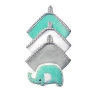 Baby Ono Velour Washcloths 3pcs with Shape Sponge in Elephant