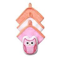 Baby Ono Velour Washcloths 3pcs with Shape Sponge in Owl