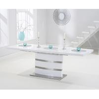 Babington 160cm White High Gloss Extending Dining Table